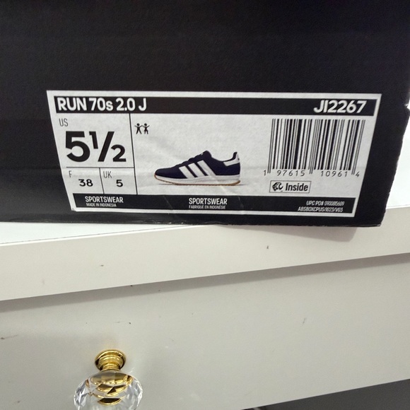 adidas Navy and White RUN 70s Retro Trainers - Picture 3 of 5